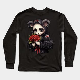 Gothic Rose Panda Long Sleeve T-Shirt